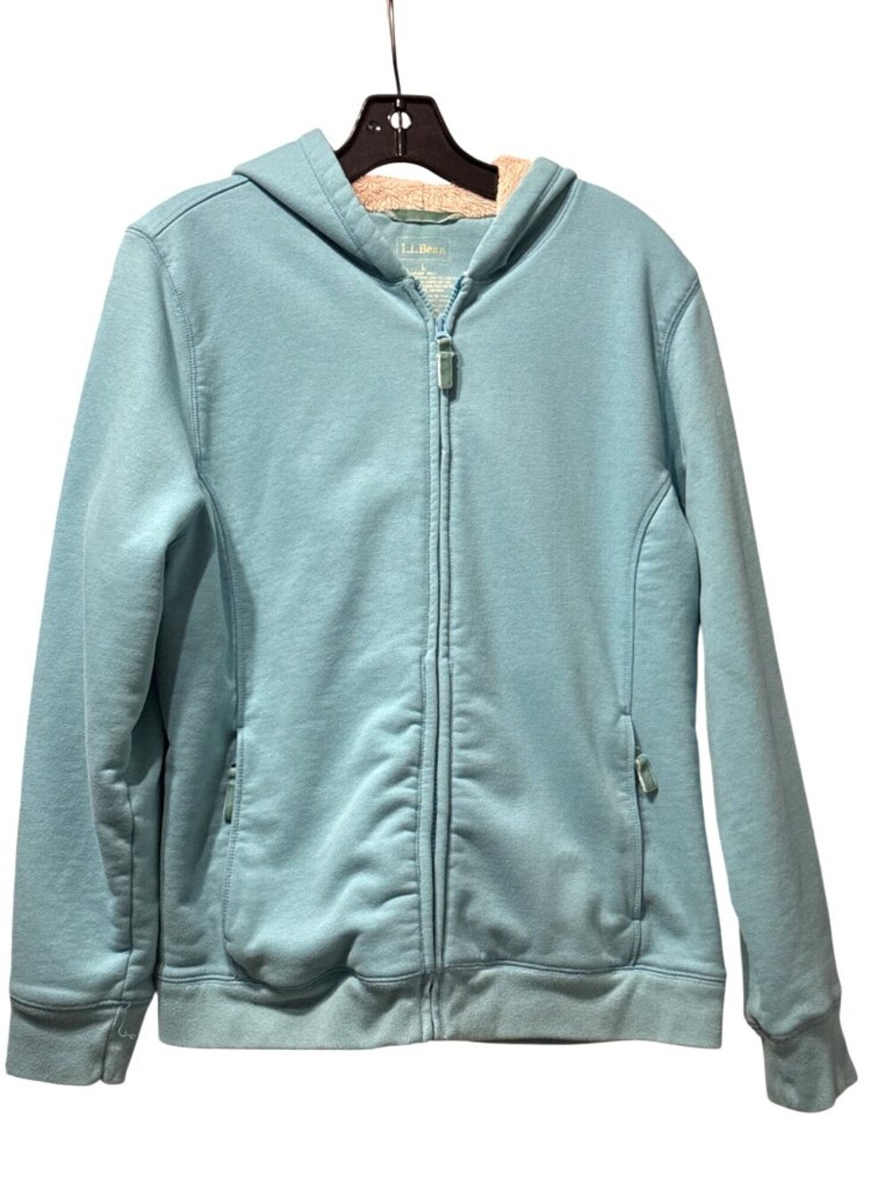 L.L. Bean Ladies Fleece-Lined A-Line Full-Zip Jacket in Aqua Blue Size L